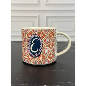 By Anthropologie Monogram Mug Letter "E" Henry David Thoreau Quote 3 3/4"